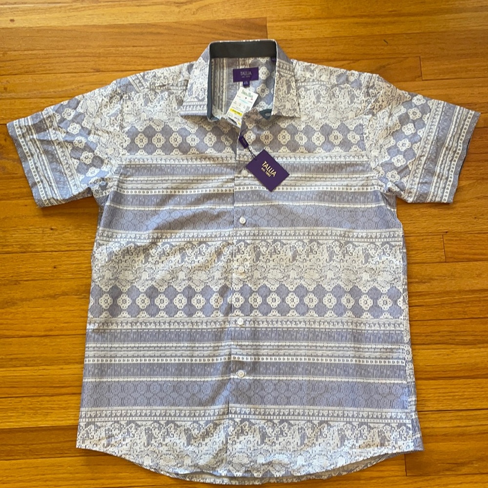Men’s Large Tallia blue and white shirt